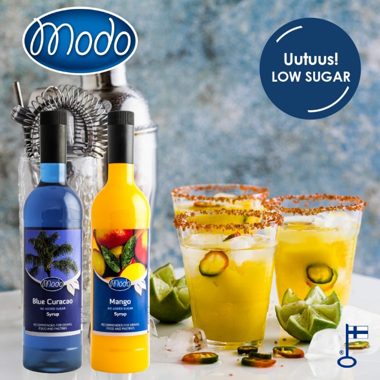 Modo siirapit Blue Curacao ja Mango