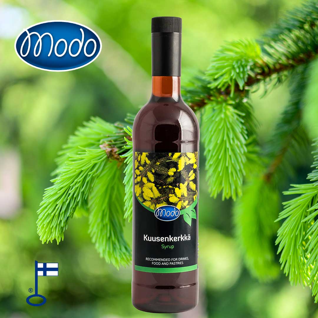 Modo kuusenkerkkäsiirappipullo