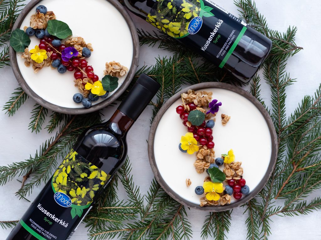 kuusenkerkkävanukas ja Modo kuusenkerkkä-pullot