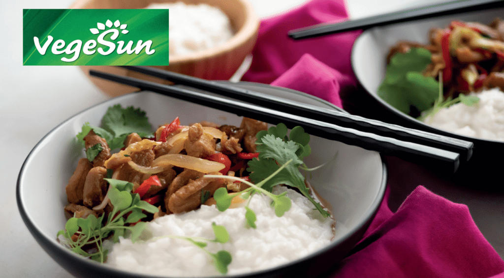 Inkivääri-soijawokki annos