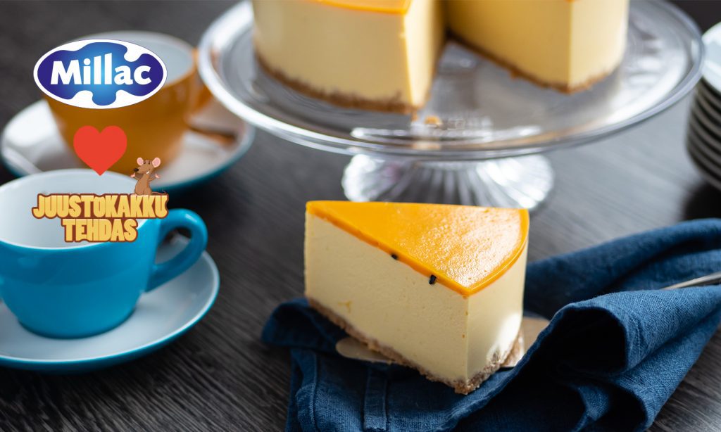 Juustokakkuja joiden valmistuksessa käytetty Millac -tuotteita